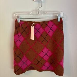 NWT Sofie the Label Kiki Argyle Skirt, Women’s Small
